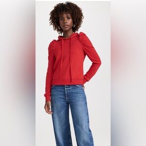 REBECCA MINKOFF Janine Puff Shoulder Hoodie Size XS(2) Color Lipstick